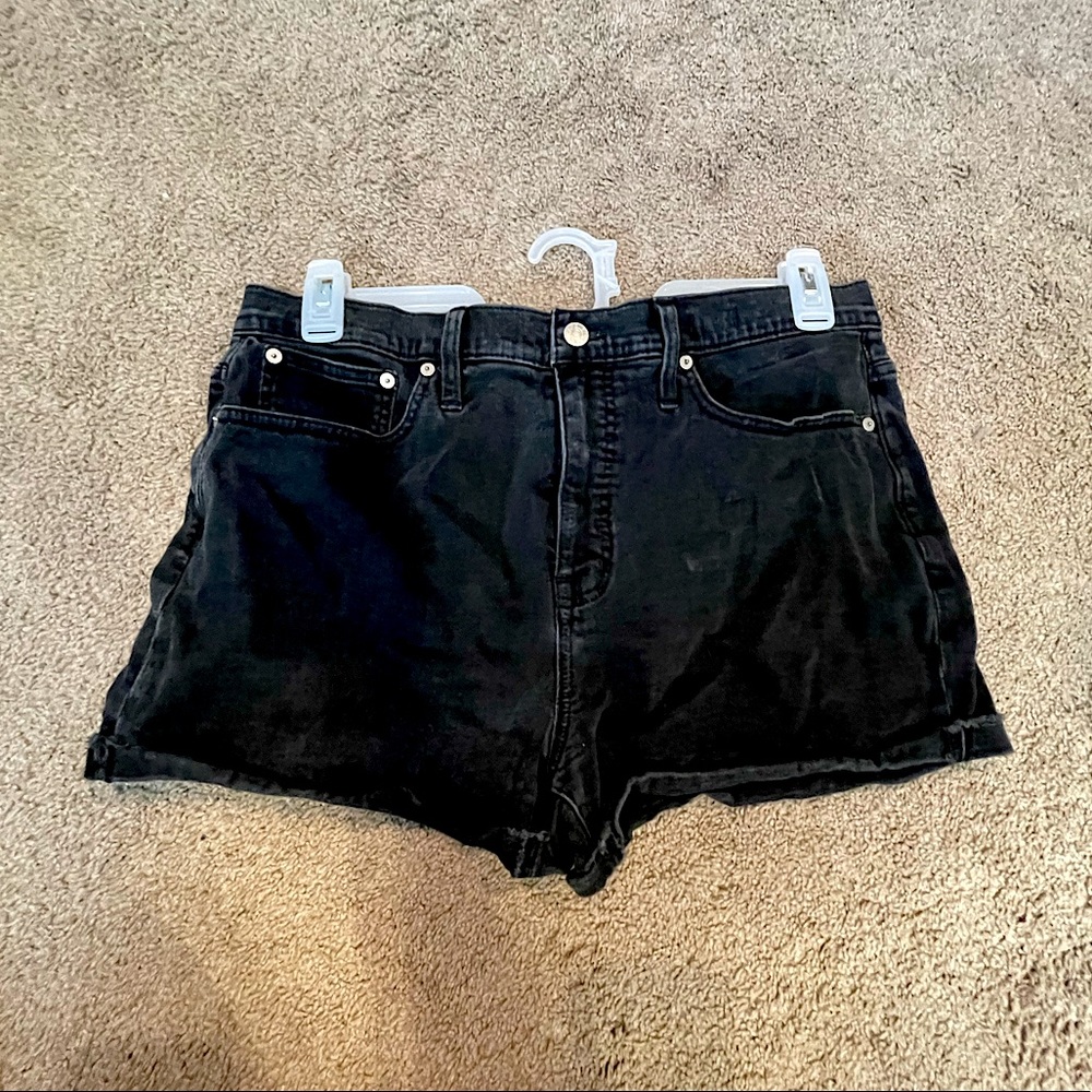 Black denim shorts. Size 31. Madewell